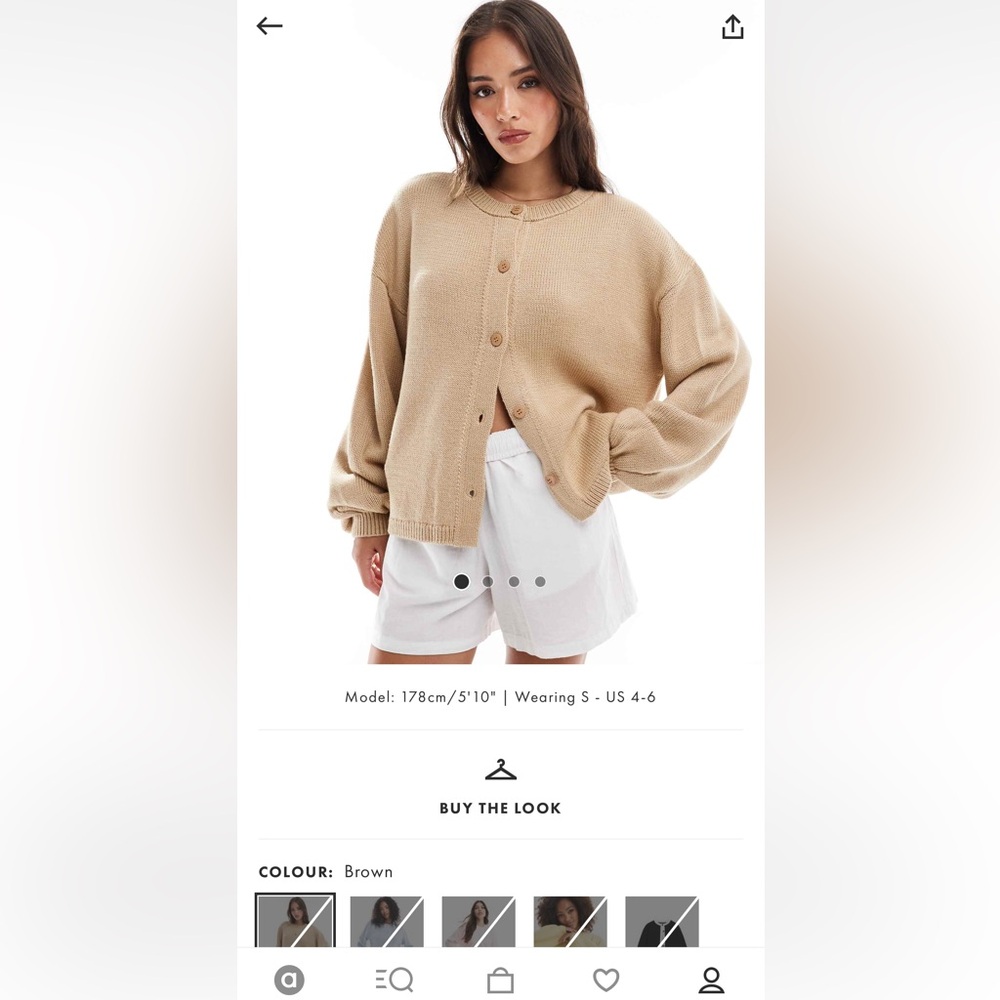 ASOS knit oversized cardigan in brown